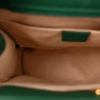 Small Diana Tote Bag Green Grain Calfskin Leather Yellow Fluo