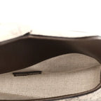 Small Horsebit Asymmetric Shoulder Bag Beige Ebony GG Supreme Canvas Silver-Tone Hardware