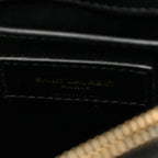 Small Loulou Quilted Chain Satchel Black Calfskin Leather Gold-Tone Hardware