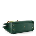 Small Diana Tote Bag Green Grain Calfskin Leather Yellow Fluo
