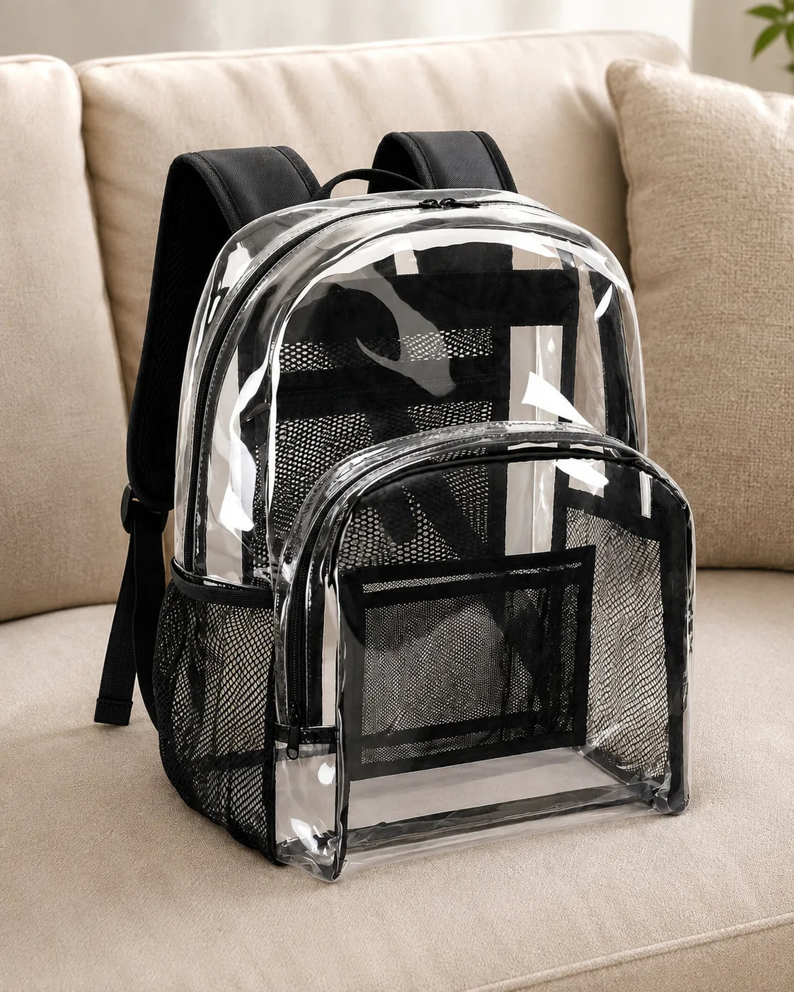 Clear Heavy-Duty Backpack with Padded Straps