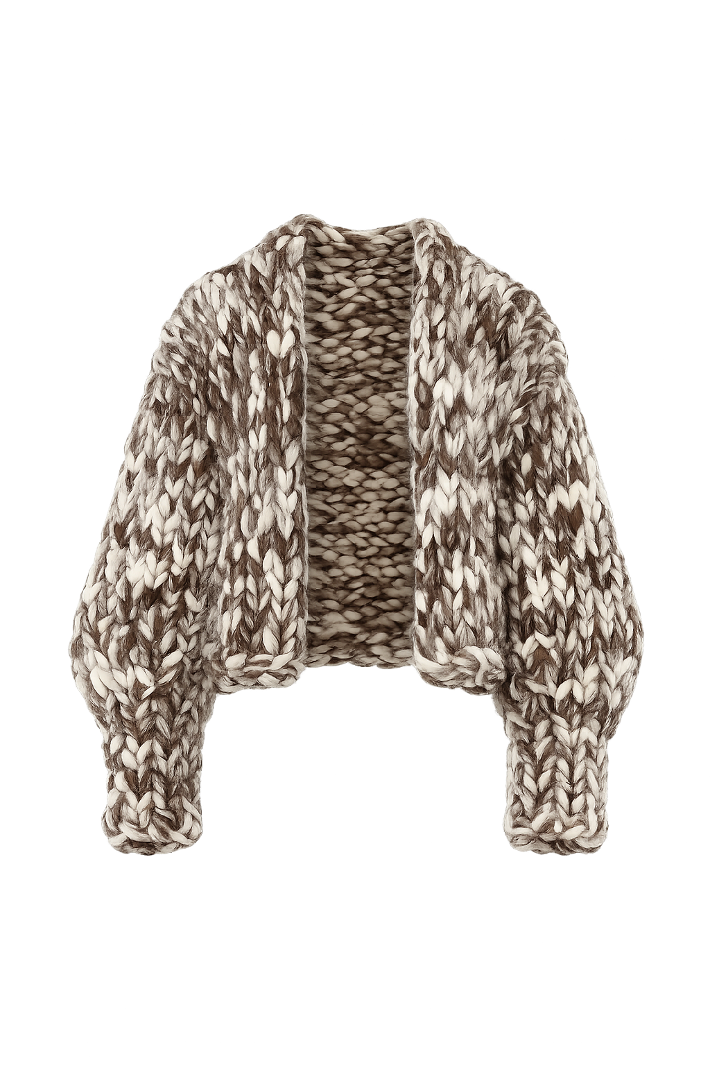 Klarza oversized chunky knit wool cardigan in brown blend