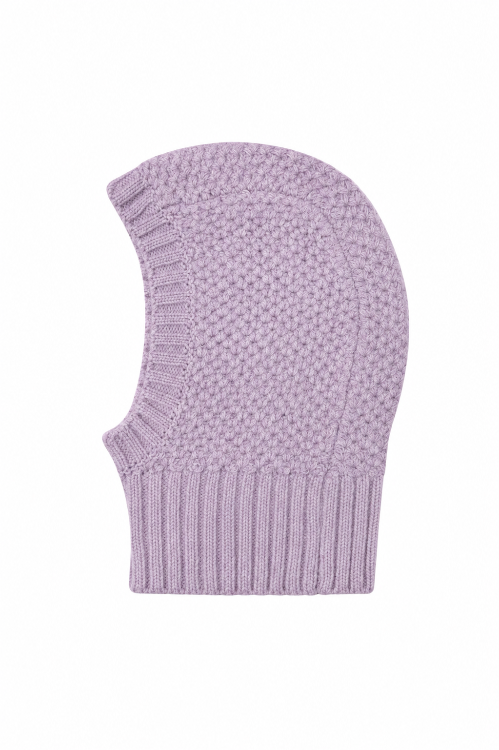 Klarza alpaca wool balaclava fitted hood in purple