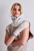 Klarza Alpaca Wool Zip Balaclava – White