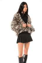 Klarza brown blend chunky knit cardigan – additional view 5