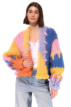 Klarza multicolor chunky knit cardigan – additional view 1