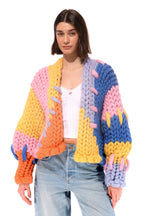 Klarza multicolor chunky knit cardigan – additional view 3