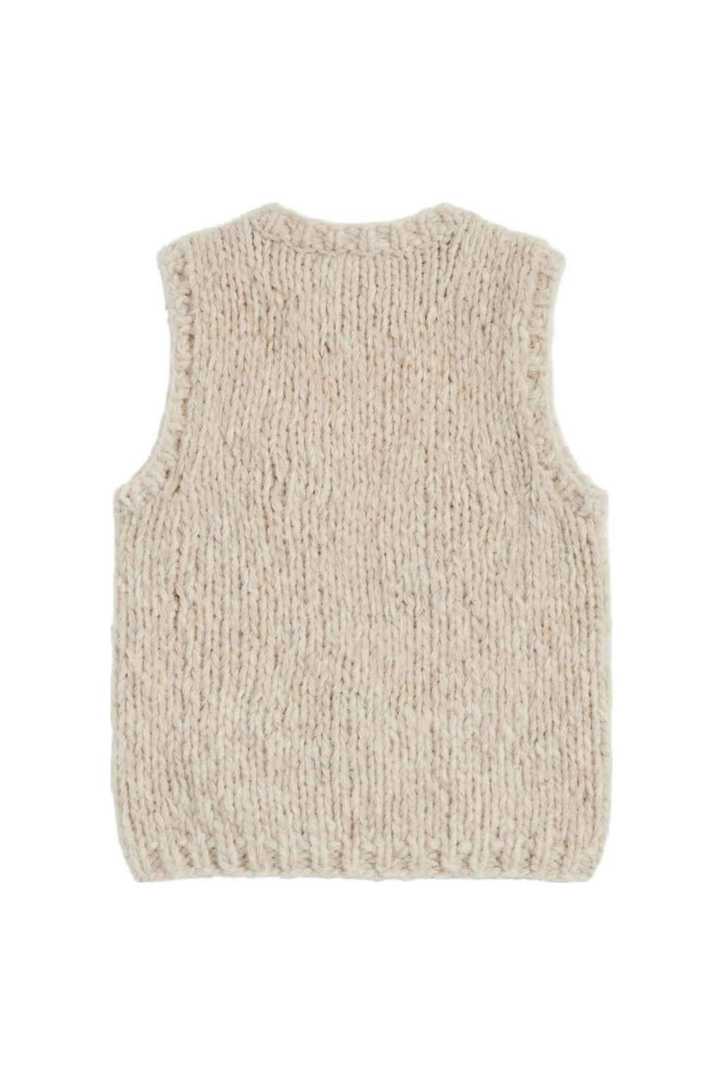 Klarza beige fluffy knit vest with daisy embroidery – additional view 5