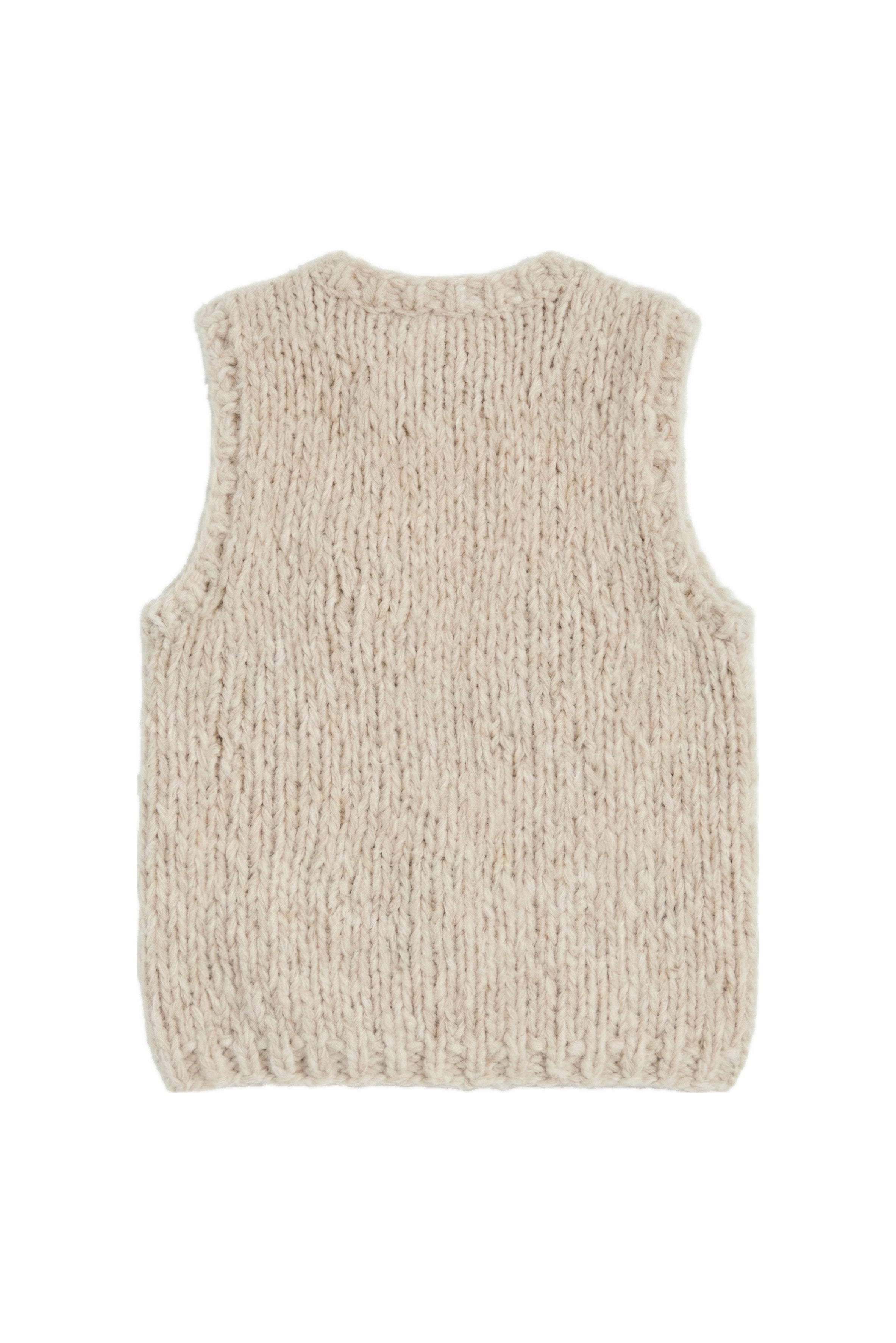 Klarza beige fluffy knit vest with daisy embroidery – additional view 5