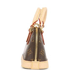 Nano Alma Mini Handbag Brown Monogram Cherry Print Coated Canvas Gold-Tone Hardware