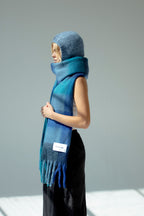 Klarza blue alpaca balaclava fitted hood – additional view 2