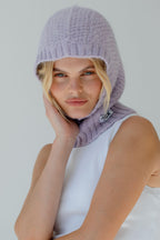 Klarza purple alpaca balaclava fitted hood – additional view 3