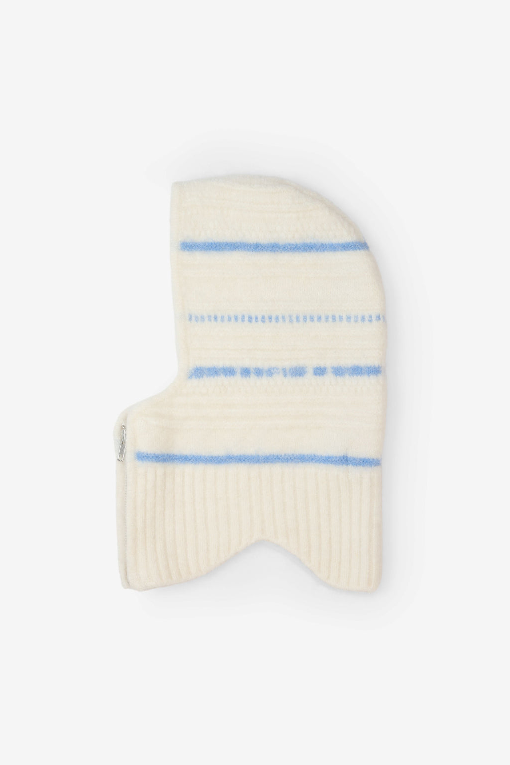 Klarza alpaca wool zip balaclava in white