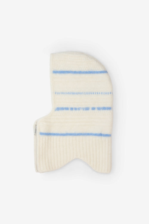 Klarza alpaca wool zip balaclava in white