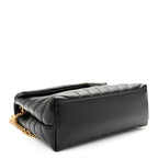 Small Loulou Quilted Chain Satchel Black Calfskin Leather Gold-Tone Hardware