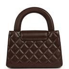 Small Kelly Shopper Dark Brown Lambskin Leather Gold-Tone Hardware