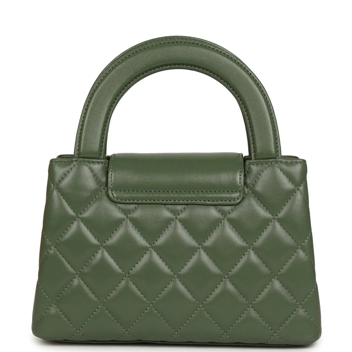 Small Kelly Shopper Khaki Shiny Aged Calfskin Leather Brushed Gold-Tone Hardware