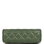 Small Kelly Shopper Khaki Shiny Aged Calfskin Leather Brushed Gold-Tone Hardware