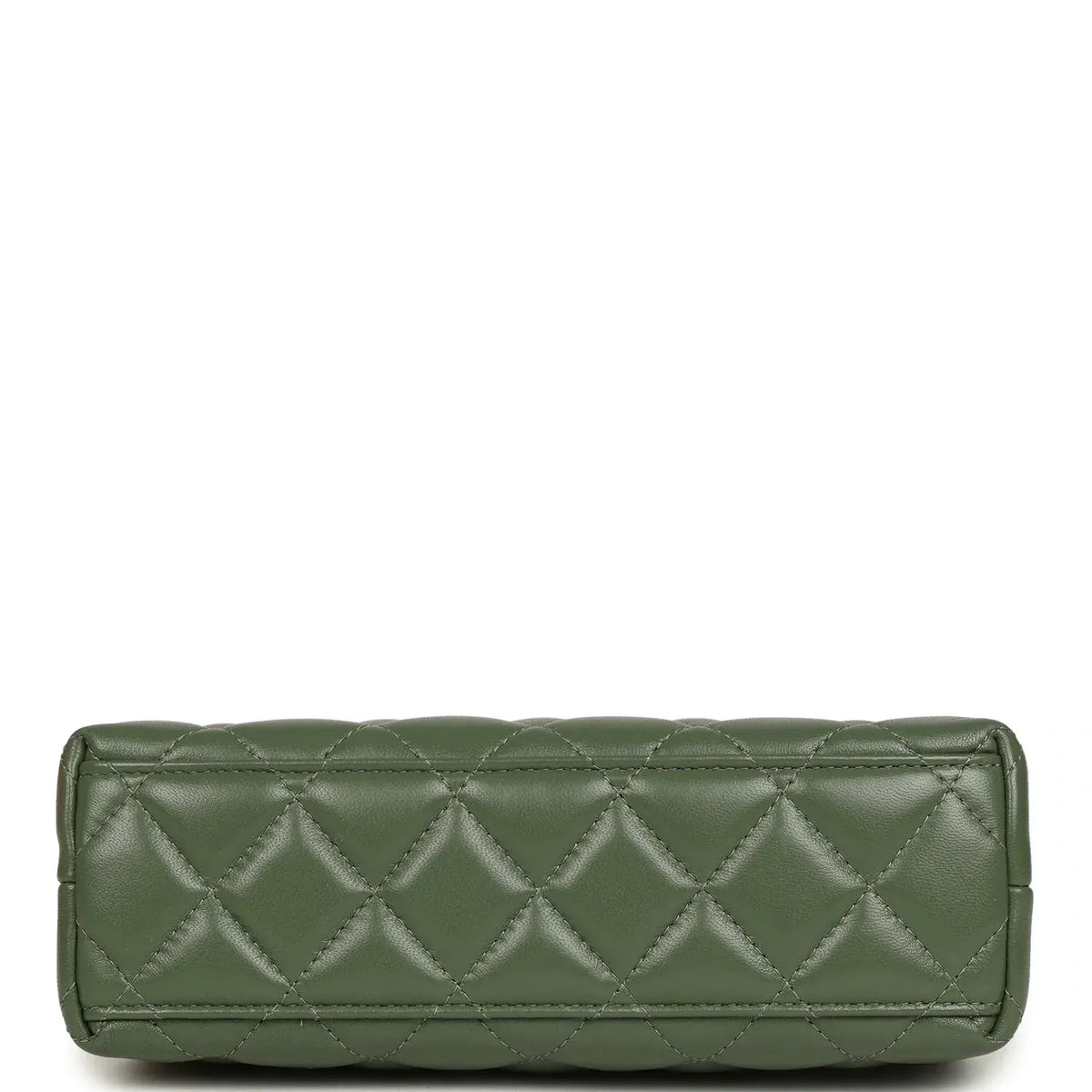 Small Kelly Shopper Khaki Shiny Aged Calfskin Leather Brushed Gold-Tone Hardware