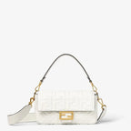 Baguette White Leather Bag