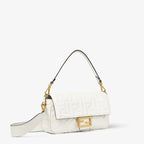 Baguette White Leather Bag
