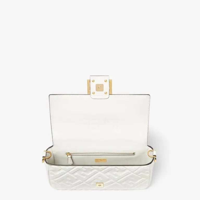 Baguette White Leather Bag