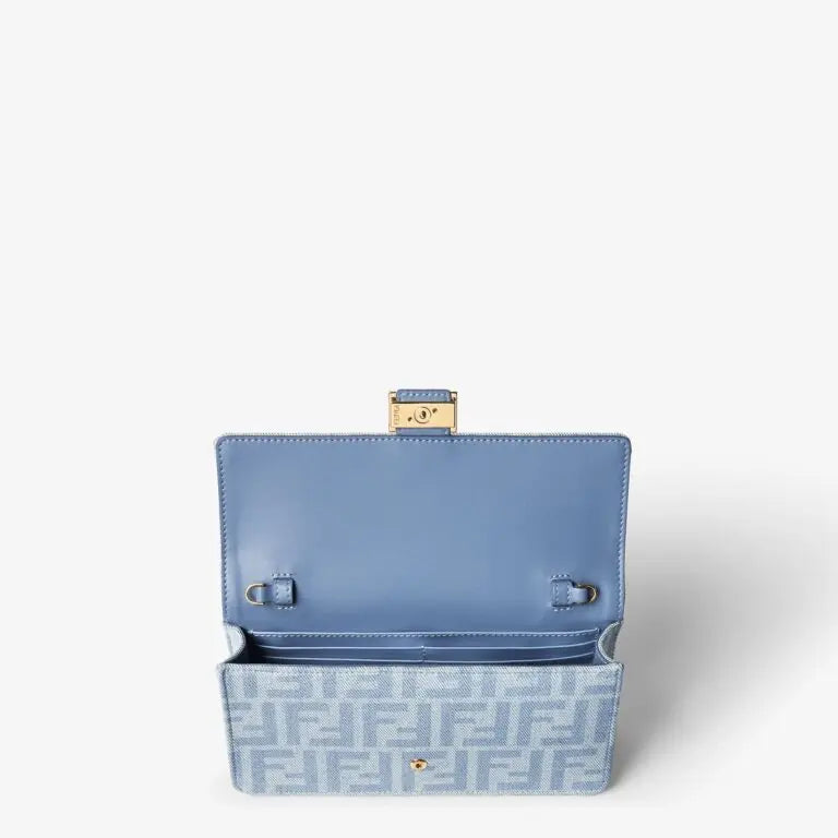 Wallet On Chain Baguette Light Blue Denim Wallet
