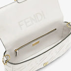 Baguette White Leather Bag