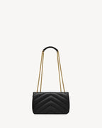 Loulou Small Quilted Shoulder Bag Black Lambskin Leather Bronze-Tone Hardware