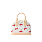 Alma BB Mini Handbag Brown Monogram Cherry Print Coated Canvas Gold-Tone Hardware