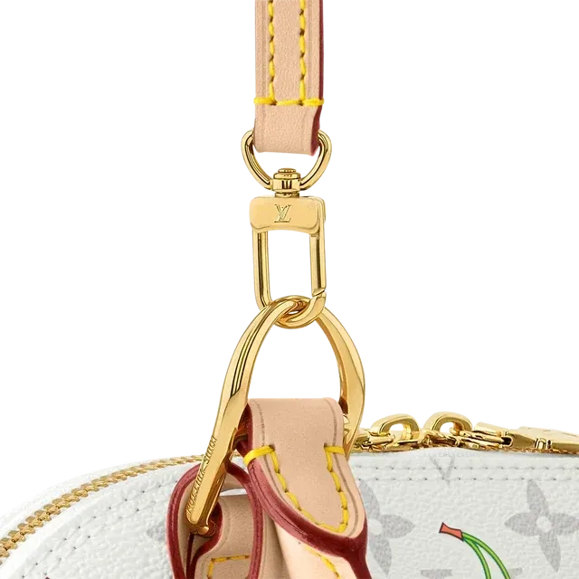 Alma BB Mini Handbag Brown Monogram Cherry Print Coated Canvas Gold-Tone Hardware