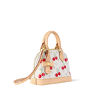 Alma BB Mini Handbag Brown Monogram Cherry Print Coated Canvas Gold-Tone Hardware