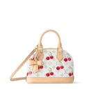 Alma BB Mini Handbag Brown Monogram Cherry Print Coated Canvas Gold-Tone Hardware