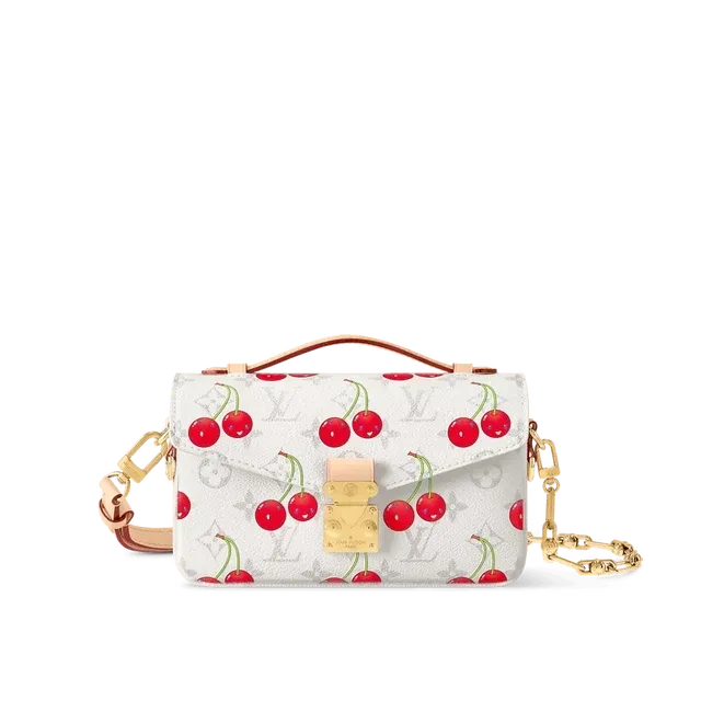 Pochette Métis East West Mini Crossbody Bag Brown Monogram Cherry Print Coated Canvas