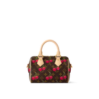 Speedy Bandoulière 20 Mini Handbag Brown Monogram Cherry Print Coated Canvas