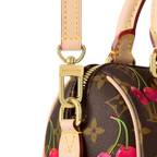 Speedy Bandoulière 20 Mini Handbag Brown Monogram Cherry Print Coated Canvas