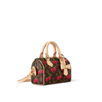 Speedy Bandoulière 20 Mini Handbag Brown Monogram Cherry Print Coated Canvas