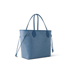 Neverfull MM Tote Bag Denim Blue Epi Leather Gold-Tone Hardware
