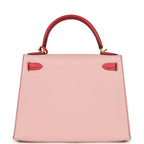 Special Order Kelly Sellier 28 Rose Sakura Rose Extreme Chevre Leather Brushed Gold Hardware