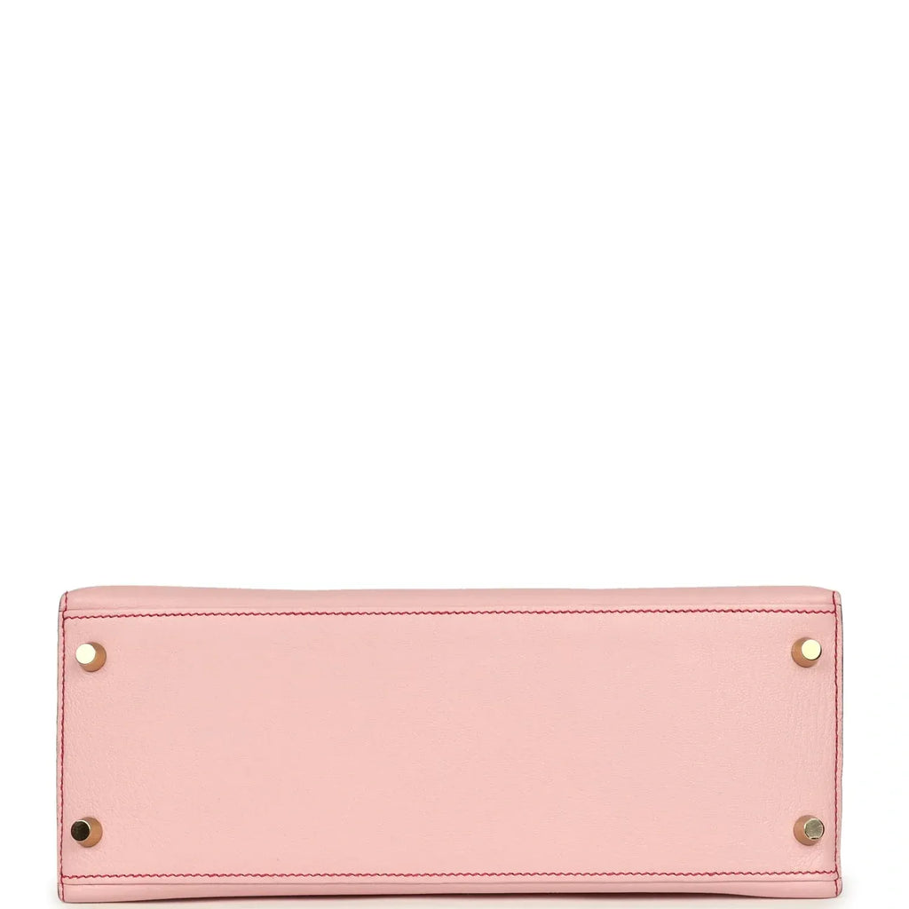 Special Order Kelly Sellier 28 Rose Sakura Rose Extreme Chevre Leather Brushed Gold Hardware