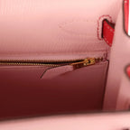 Special Order Kelly Sellier 28 Rose Sakura Rose Extreme Chevre Leather Brushed Gold Hardware