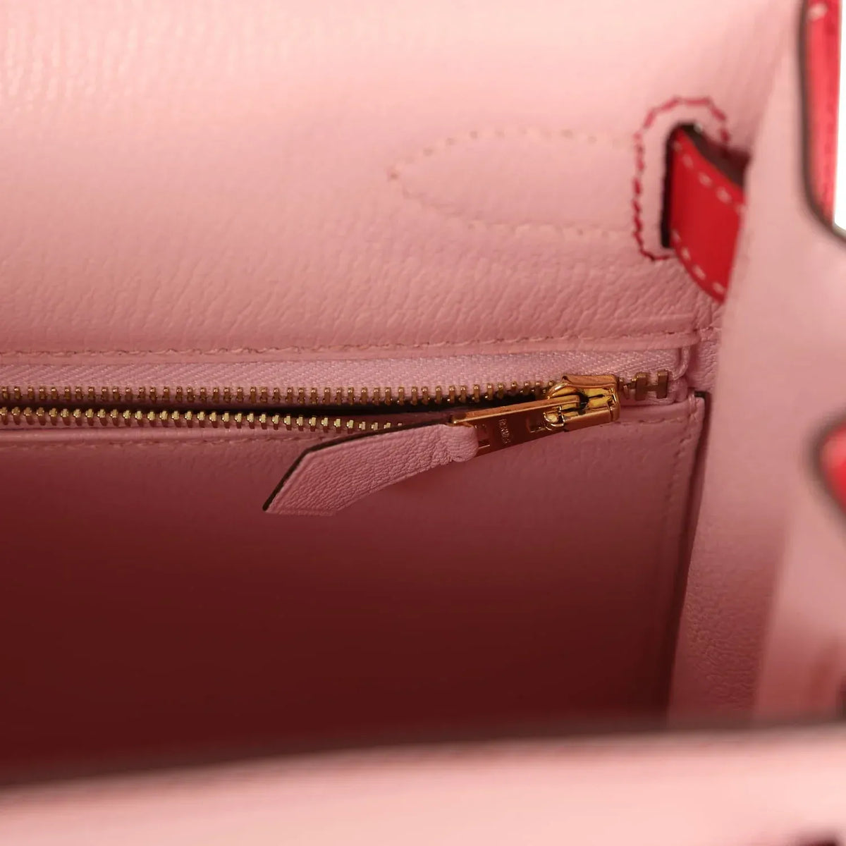 Special Order Kelly Sellier 28 Rose Sakura Rose Extreme Chevre Leather Brushed Gold Hardware